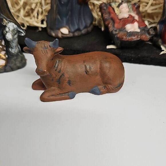 Elegant Nativity Scene w/Black Stable Joseph Mary Baby Jesus 3 Wise Men Ceramic - Picture 5 of 10